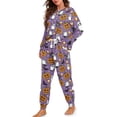 thumbnail image 4 of HELLHERO Halloween Pajama Set for Women Ghost Pumpkin Printed Sleepwear Comfy 2 Piece Pjs Set Long Sleeve Tops Jogger Pants Pajama Sets, S, 4 of 5