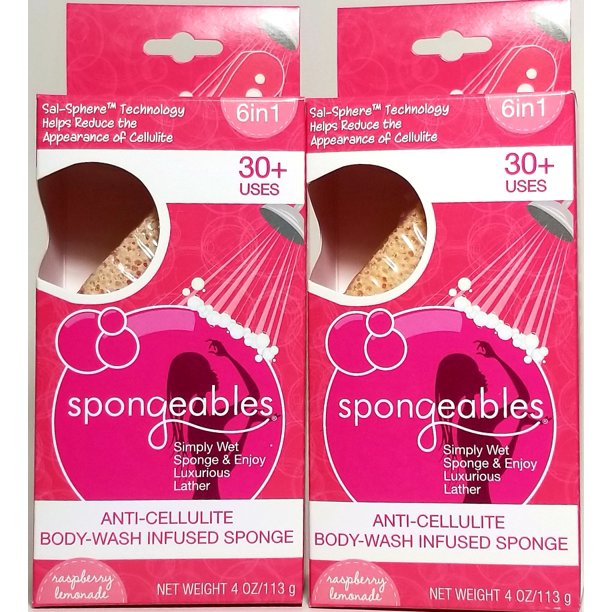 Spongeables AntiCllulite BodyWash Infused Sponge. 30+ uses. 6in1