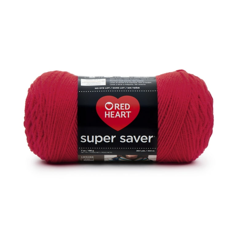 2 pack) Red Heart® Super Saver™ #4 Worsted Acrylic Yarn, Hotred