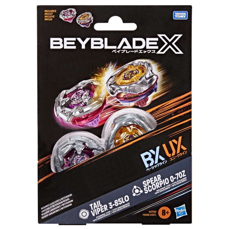 Beyblade X Spear Scorpio 0-70Z UX & Tail Viper 3-85LO BX Dual Pack