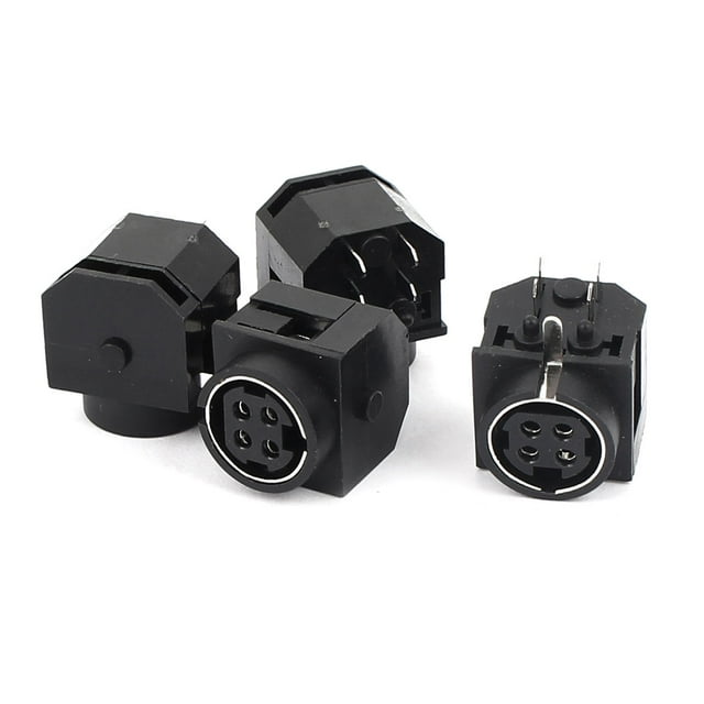 Unique Bargains 4 Pcs MPC-4 PCB Mount Female 4 Pin DIN Sockets Connectors Adapter