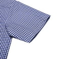 thumbnail image 3 of Bienzoe Boy's Cotton Plaid Button Down Sports Short Sleeve Shirt Dark Blue 11/12, 3 of 8