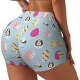 thumbnail image 2 of Kdxio Happy Easter Print Workout Shorts for Women Seamless Soft Smooth Gym Yoga Scrunch Active Shorts, 2 of 9