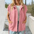 thumbnail image 6 of Lutiedan Cozy Fleece Jacket for Women Snap Button Down Short Sleeve Outwear Casual Baggy Fall Winter Coat with Pockets S-XXL, 6 of 7