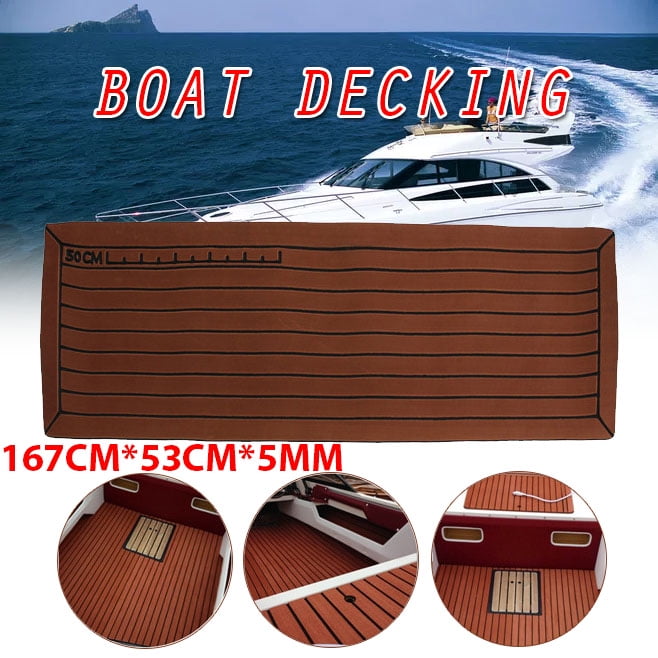 66" X 21" 5mm EVA Faux Teak Decking Sheet NonSlip and SelfAdhesive