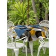 thumbnail image 3 of Outdoor Tablecloth with Umbrella Hole for Patio/Picnic/Party/Camping, Yellow Grey Abstract Waterproof Table Cloth Round Cover Washable, Modern Geometric Ombre Artwork (Dia 60"), 3 of 8