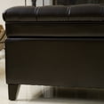 thumbnail image 4 of Bennette Tufted Espresso Brown Leather Storage Ottoman, 4 of 6