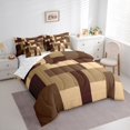thumbnail image 3 of Manfei Vintage Abstract Adult Twin Bedding Sets 7-Piece, Green Brown Geometric Bedding Comforter Set, Square Rectangle Reversible Sheet Sets, Ultra Soft Home Decor, 3 of 7