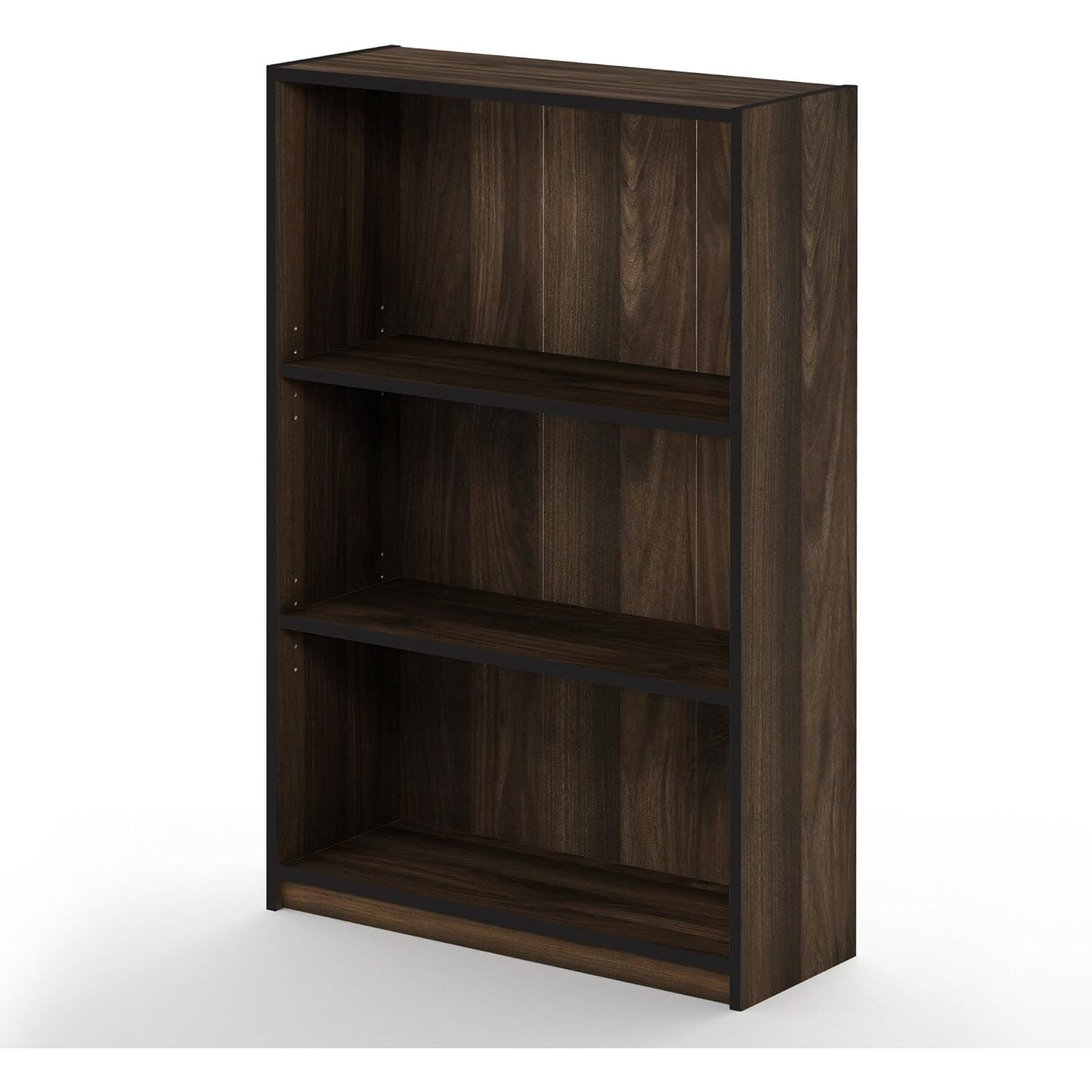 Furinno JAYA Simple Home 3-Tier Adjustable Shelf Bookcase, Columbia Walnut