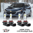 thumbnail image 1 of Compatible con Chevy Equinox 2018 2019 2020 2021 Kit de bombillas LED para faros (combo de luz alta y baja) (Paquete de 4), blancas 6500K 10,000LM súper brillantes, plug and play, 1 of 10