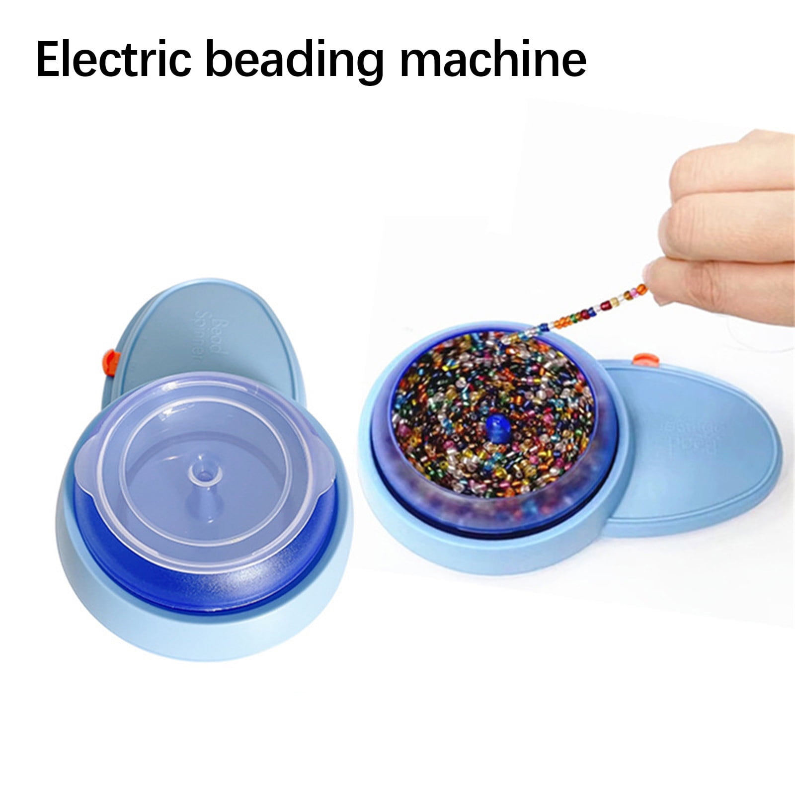 TOUMENY Automatic Bead Threader Kit with 3 Rotating Bowls, Electric Beading Bowl for Bracelet DIY Jewelry Making, Bead Stringing Tool for Necklace and Fringe Craft with Beading Needles and Wire