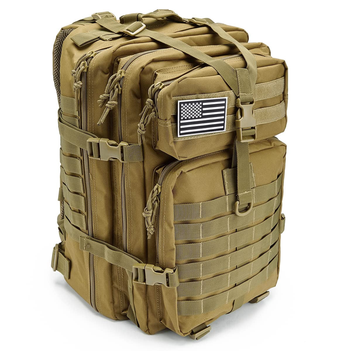 QT&QY 45L Molle Hiking Backpack for Men, Heavy-Duty 900D Outdoor Travel Daypack & Camping Work Bag