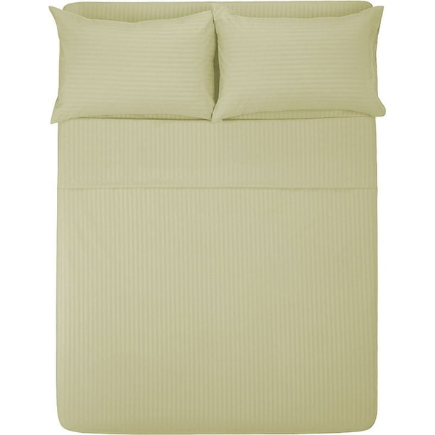 Sábana Queen Size 1800 Hilos MELOCOTTON HOGAR Microfibra Grabada Ultra Suave Beige