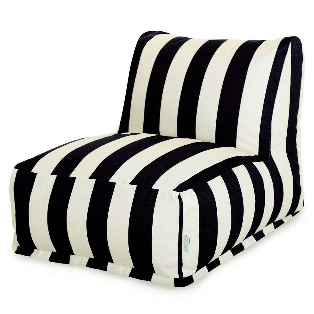 Majestic Home Goods Indoor Outdoor Black Vertical Stripe Chair Lounger ...