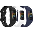 thumbnail image 1 of MYKOMI 3 Pack Soft Watchband Compatible with Fitbit Charge 6, Charge 5, Charge 4, Charge 3/3SE Silicone Wristband All-round Protective Band Replacement Bracelet Strap, 1 of 7