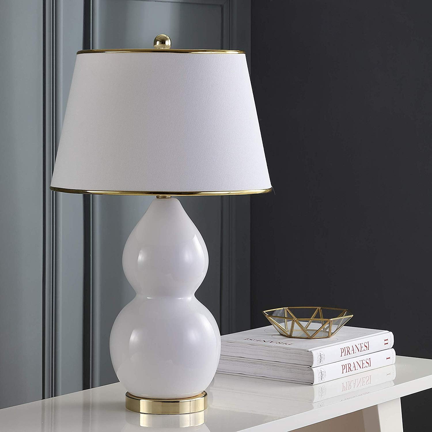 Safavieh Lighting Collection Jill White Double Gourd Ceramic 26.5inch