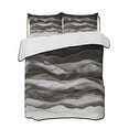 thumbnail image 2 of Black Grey Ombre Twin Size Down Alternative Comforter, Lightweight Comforter Quilt Bedding Set with Pillow Shams Modern Moire Abstract Art Luxury All Seasons Bed Comforter Duvet Insert 68"x86", 2 of 7