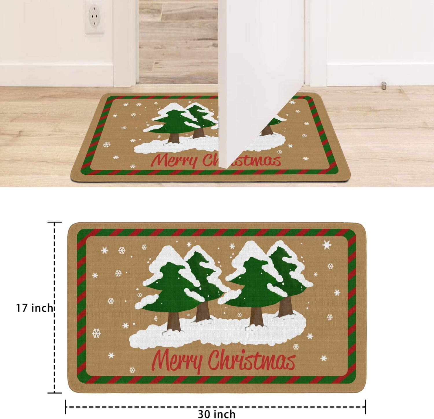 Moroccan Trellis Kitchen Mats Set 2 Pieces Super Waterproof Non-Slip Soft Kitchen Rugs Machine Washable Kitchen Floor Mat for Kitchen,Floor, Bathroom, Sink, Laundry (LDark Blue, 17" x 24"/17" x 48")