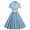 Light Blue, variant on QUYUON Women Vintage Cocktail Dresses for Evening Party Knee Length Dress Polka Dot Printed Lapel Neck Button Down Collar Short Sleeve V-Neck Pleated A-Line Dress Style D-1487 Blue XL