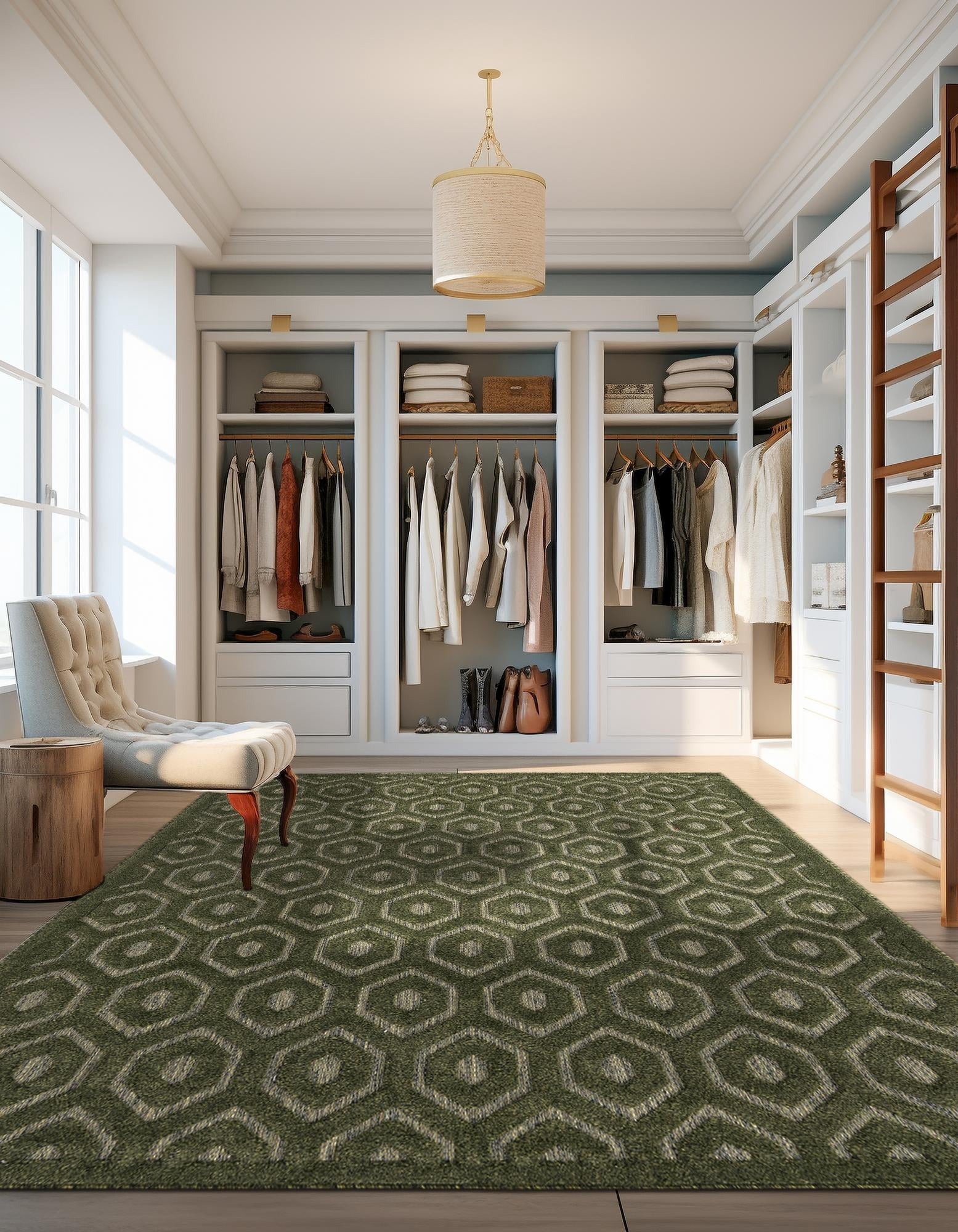 Unique Loom Outdoor Trellis Textured Collection Area Rug - Spatial (2' x 3' Rectangle Green)