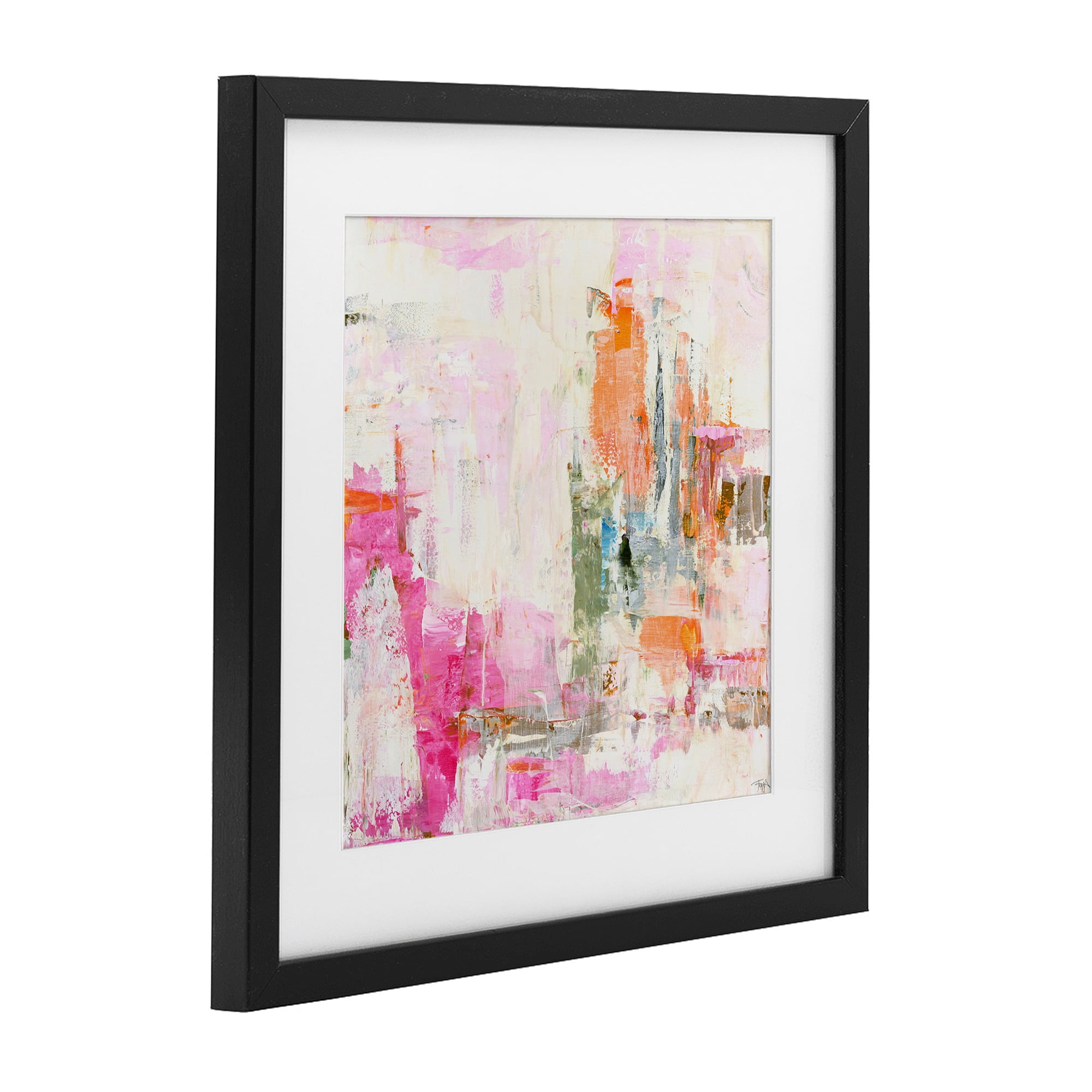 Stupell Industries New Age Pink Abstract Black Framed Print Under Glass, design by Design Fabrikken