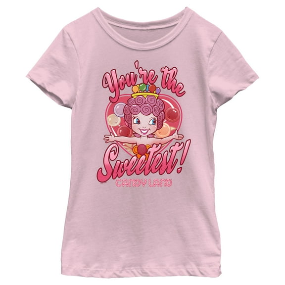 Girl's Candy Land You're the Sweetest  Graphic Tee Light Pink X Large