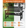 thumbnail image 3 of WINSOON All-Weather HIPS Outdoor Garden Bench, 56" Adirondack Outdoor Patio Bench -Black, 3 of 7