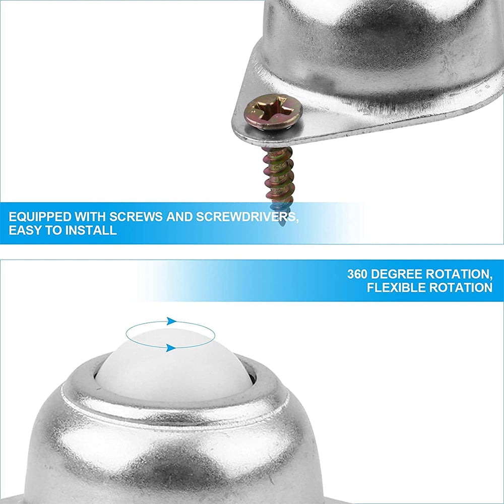 Small Ball Casters Heavy Duty Conveyor Roller 4pcs Nylon Transfer