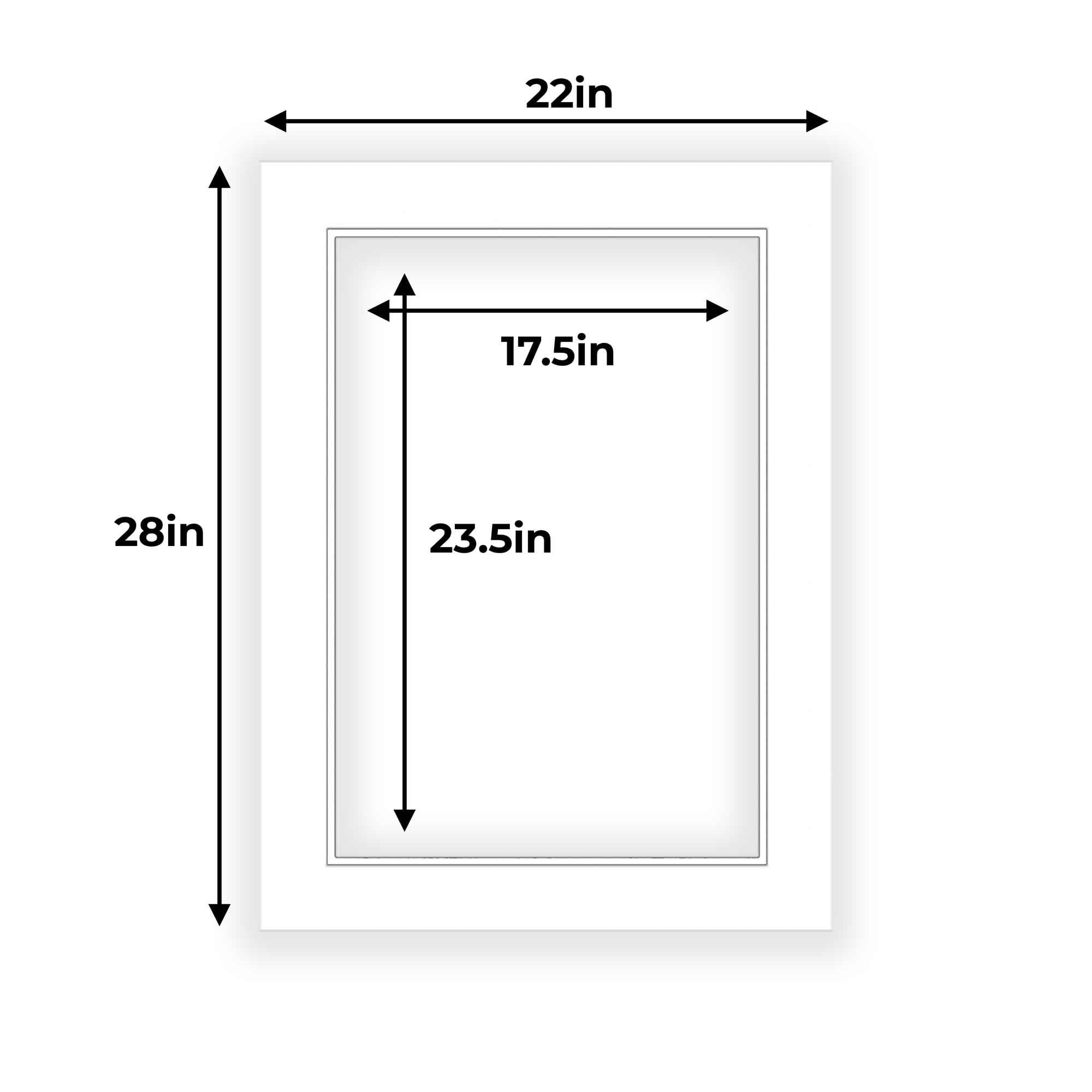 8x10 Mat for 6x8 Photo - White on Black Double Mat Matboard for Frames Measuring 8 x 10 in - to Display Art Measuring 6 x 8 in