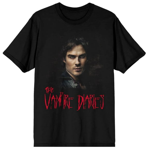 The Vampire Diaries Damon Pose Juniors Black T-shirt 
-XL
