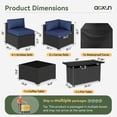 thumbnail image 5 of Aoxun 8 Piece Patio Furniture Set with 44” Fire Pit Table Wicker Rattan Patio Sectional Sofa Set Outdoor Seating Furniture with Thickened Cushion, Navy Blue, 5 of 7