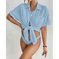 thumbnail image 6 of ZANKLEY Women Swimsuit Coverup Shirt Dress Button Down Bathing Suit Cover Up Beachwear, 6 of 13