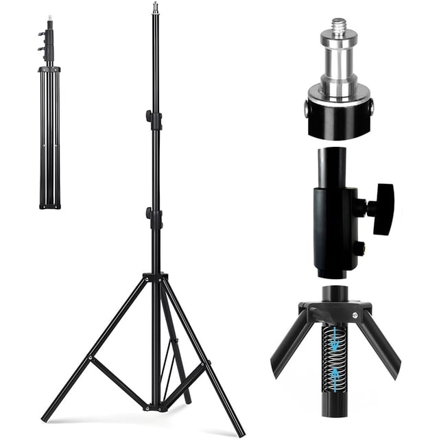 Adjustable Tripod Light Stand for Photography - 9.19ft/2.8m Height - Portable with Carrying Bag - Professional Studio Equipment