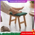 thumbnail image 3 of Foot Stool Ottoman and Footstool Small Sofa Foot Rest Bamboo Foot Stool Under Desk Extra Seating for Living Room Bedroom and Kitchen (Natural Stool Legs - Surface), 3 of 7