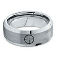 thumbnail image 2 of Tungsten Hunting Aiming Scope Band Ring 8mm Men Women Comfort Fit Gray Step Bevel Edge Brushed Polished, 2 of 4