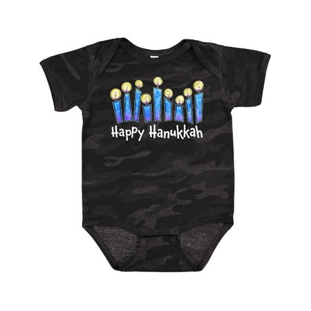 

Inktastic Happy Hanukkah with lit candles Gift Baby Boy or Baby Girl Bodysuit