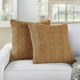 thumbnail image 5 of Mina Victory Life Styles Cotton Knitted 18"x18" Indoor Throw Pillows Set of 2 GOLD, 5 of 6
