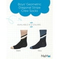 thumbnail image 2 of MeMoi Boys' Geometric Diagonal Stripe Crew Socks - Boys - Male, 10-12, Navy, 2 of 7