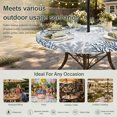 thumbnail image 6 of Round Outdoor Tablecloth with Umbrella Hole and Zipper, Lack Blue Coastal Tablecloth with Elastic Waterproof, Grey Blue Sea Coral Starfish Nautical Patio Table Covers for 31" - 35" Pool Tables, 6 of 9