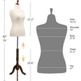 thumbnail image 3 of Female Dress Form Size 10-12, Adjustable Height Torso Body with Upgraded Tripod Stand, Medium Size Mannequin for Sewing and Display (10-12, Black), 3 of 8
