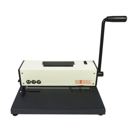 Wire Coil Binding Machines TechTongda New Metal Based Spiral Coil Binding Machine Binder Electric Inserter 110V with Spiral Cutter #026730 ()
