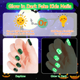 thumbnail image 4 of JANYUN Halloween Kids Fake Nails - 96 Pcs Luminous Press On Nails Full Cover False Nails with Spider Pumpkin Skull Bat for Girls Nail Art Party Decoration and Accessories, 4 of 5