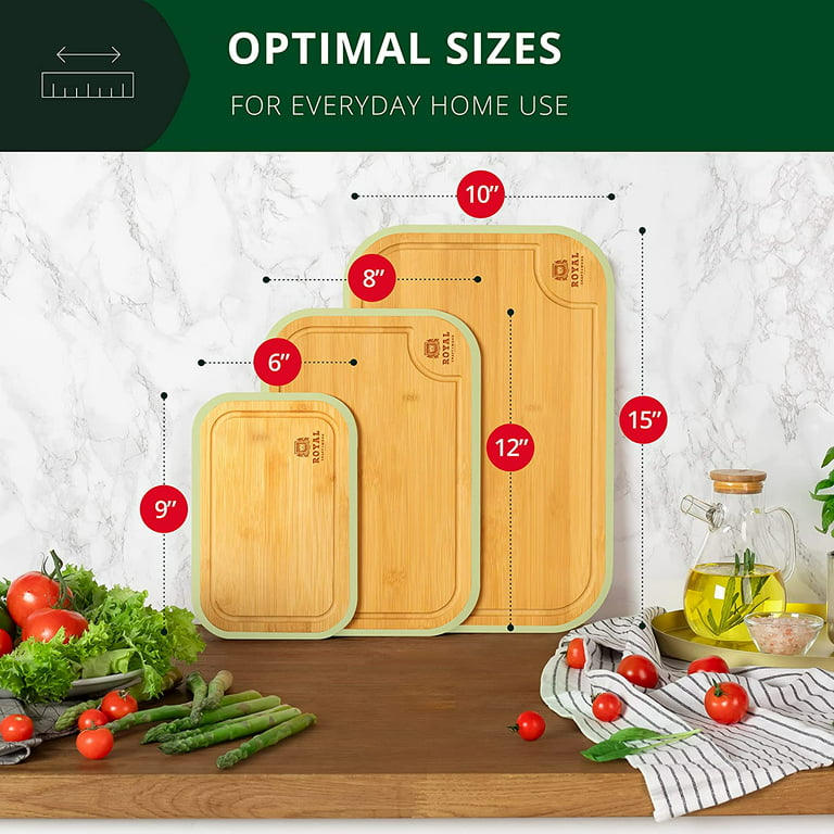 Chorus Bamboo Cutting Board Set with Juice Groove (Set of 3) - Luxury Organic  Wood Cutting Boards for Kitchen, Wooden Chopping Board for Meat (Butcher  Block), Vegetables, Cheese - Yahoo Shopping