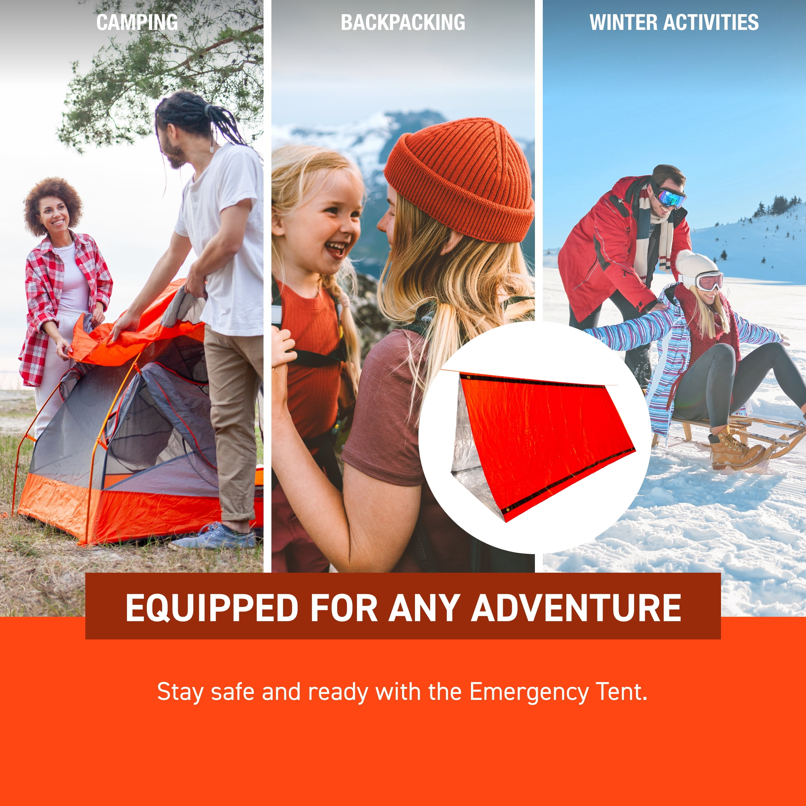 Survive Outdoors Longer Emergency Tent, Orange