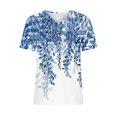thumbnail image 5 of Fiudx Ofertas Flash Artículos En Oferta Camiseta de Manga Corta con Cuello En V y Estampado Informal para Mujer, Jersey con Botones, Camiseta de Manga Cruzada de Verano, 5 of 5