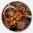 thumbnail image 2 of Designart - Dark Orange Fractal Flower' Abstract Round Circle Metal Wall Decor, 2 of 4