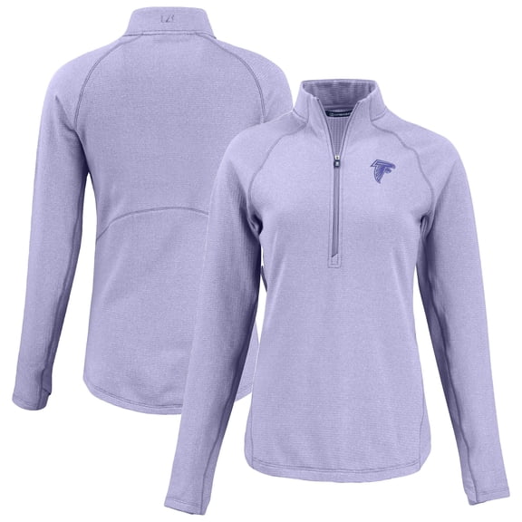 Women's Cutter & Buck Purple Atlanta Falcons Peshastin Eco Fleece Recycled Half-Zip Top