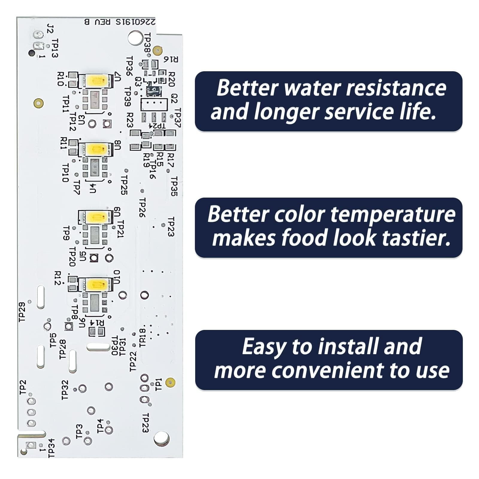 W10515058 refrigerator LED light and W10515057 LED Light 2 Pcs Compatible for Kenmore Maytag Whirlpool Refrigerator LED Light, No-include Plastic Cover