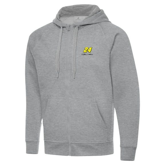 Men's-Antigua  Heather Gray Jeff Gordon Victory Full-Zip Hoodie