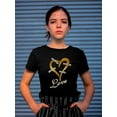 thumbnail image 2 of Love Gold Glitter Heart Shaped T-Shirt Women -Image by Shutterstock, Female 3X-Large, 2 of 4